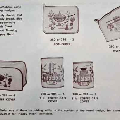 Motif Gourmet accessories: potholder, overn mitt, toaster cover, coffee can covers, and bottle cover.: Image: Clark Peramo