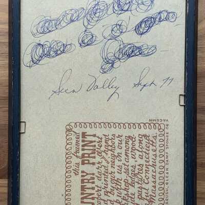 Back of Patience Tree 714-1 with Country Prints imprint.: Item number handwritten in upper left corner.