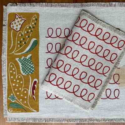 Placemat: Lancaster Slip 116, c.1948, Ochre