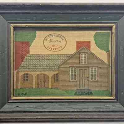 Print: Deerfield Houses, Bloody Brook Tavern, Old Deerfield