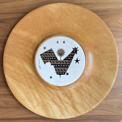 Tile: Cheese & Cracker Server, Weathervane (TK), Birchwood