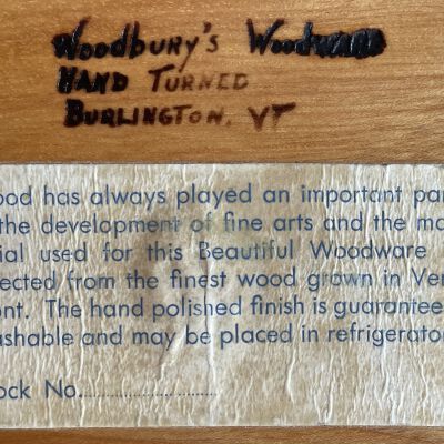 Woodbury’s Woodware imprint and descriptive label.