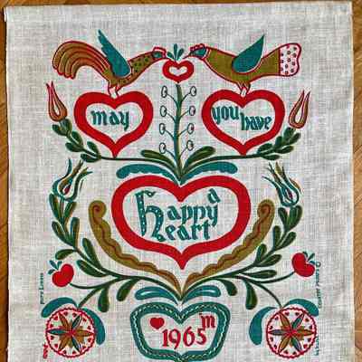 Towel, Calendar: Happy Heart, 1965