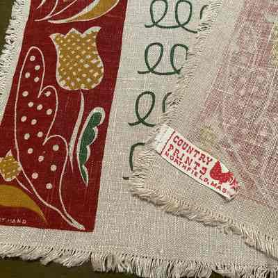 Tag sewn to back face of a placemat.