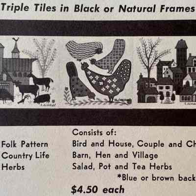 Tile, Framed Triple: c.1957 Brochure Listing