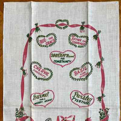 Towel, Wallhanging: Herbs of the Heart (TK), Green