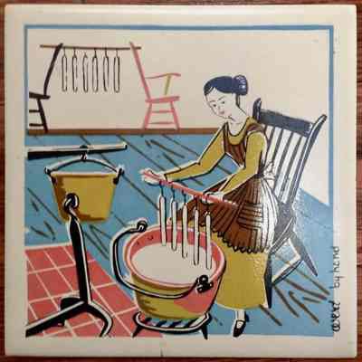 Matching tile: Candle Making 565; see “Country Print Tiles”.: Image: sdwway63, eBay.com