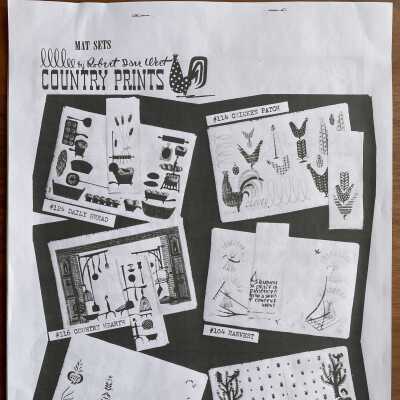 Chicken Patch 114, upper right corner.: From “Mat Sets by Robert Darr Wert/Country Prints, c.1960, p.1.