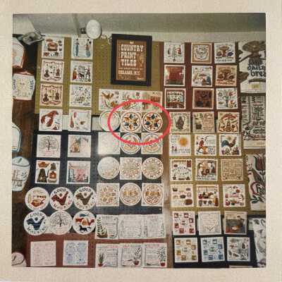 Hex Sign (TK) tiles in a Country Prints trade show booth, 1960’s.
