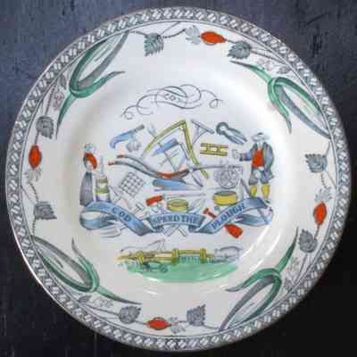 Burgess & Leigh Pottery “God Speed the Plough” plate.: Image: Pinterest; see web link.