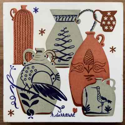 Matching tile: Jugs T-9; see “Country Print Tiles”.: PKM collection.