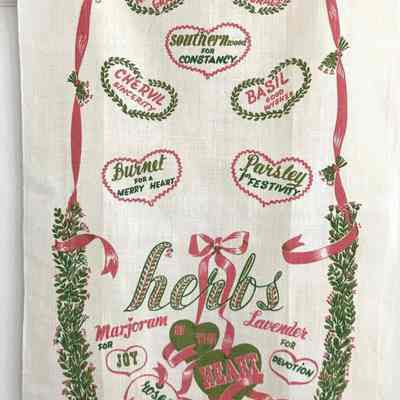 Matching towel/wallhanging: Herbs of the Heart (TK); see “Towels/Wallhangings” entries.: Image: Cindy Funk, neatokeen, Etsy.com.