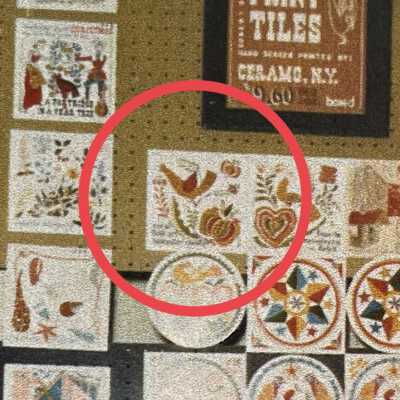 Tile: Rural Folk Art (TK) in a Country Prints trade show booth.: Cropped from image below. Images: Collection of Sara Leeper.