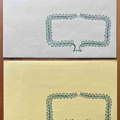 Envelopes with silkscreen printed address field.: PKM collection.