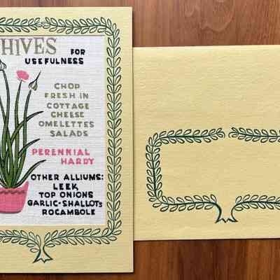 Chives notecard with envelope.: PKM collection.