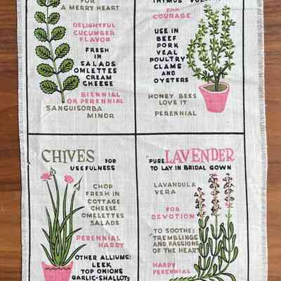 Herb Chart 258 wallhanging with prints also used for the Herb Notes 236 set.: Collection of Sara Leeper.