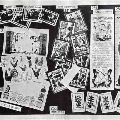 Herb Notes 236, lower right corner, with variant images.: From the brochure “Robert Darr Wert/Country Prints”, c.1959.