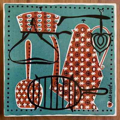 Matching tile: Calico Kitchen T-21, see “Country Print Tiles” entries.: PKM collection. Image: PKM
