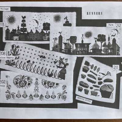 Tole 202 table runner, lower left corner.: From, “Mat Sets by Robert Darr Wert/Country Prints”, p.4, c.1960.