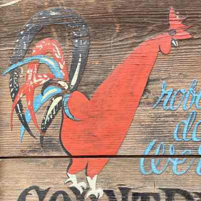 Rooster detail.
