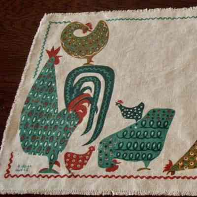 Matching placemat set: New Flock 123.: Image: Kate Albright, BackToThe60s, Etsy.com