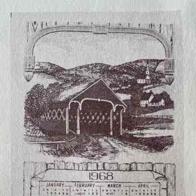 Towel, Calendar: Covered Bridge 508, 1968