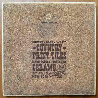 Tile back with Country Prints/Ceramo Studio imprint.