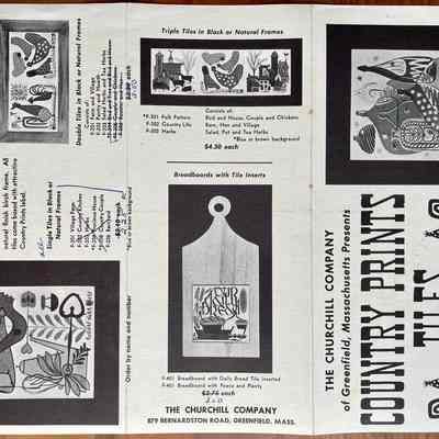 Breadboard F-401, lower center.: From “Country Prints Tiles designed by Robert Darr Wert”, c.1957. Collection of Sara Leeper.