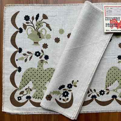 Placemat: Applique Eagle 103, c.1959, Brown