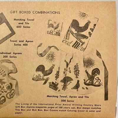 Good Morning gift set with matching apron, tile and towel, right.: From “Country Prints by Robert Darr Wert and Neighbors”, c.1963. Image: Michael J. Dawson