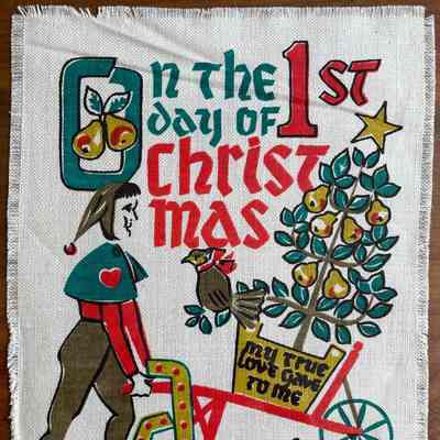 1st Day Gift Greeting (not included on Christmas Songs 221 towel).: Collection of Sara Leeper.