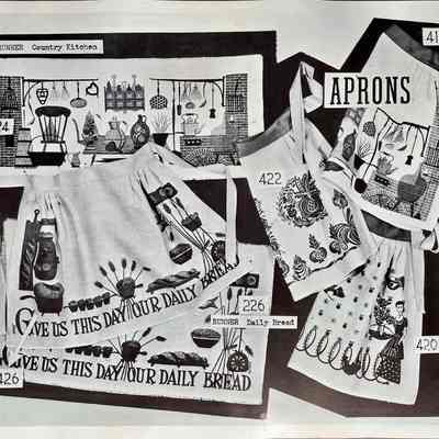 Page 6, two table runners and four aprons.