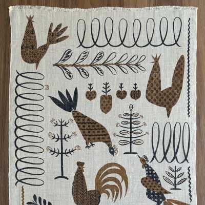 Towel, Wallhanging: Bird Runner 207, c.1951, Brown