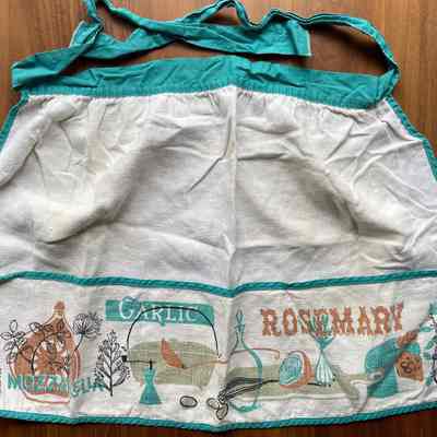 Kitchen, Apron: Motif Gourmet, Gourmet 280 or 284-1, Turquoise