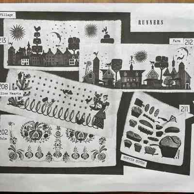 Muffin Cover 211, lower right corner.: From “Mat Sets by Robert Darr Wert/Country Prints”, p.4, c.1960.