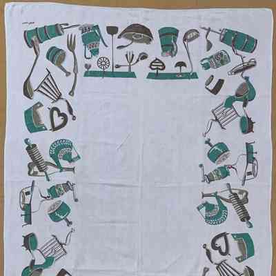 Tablecloth: Kitchenware (TK), 52”x72”, Blue
