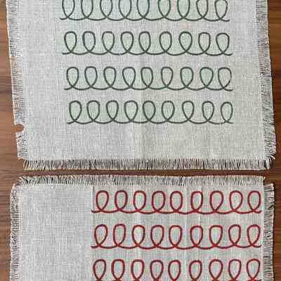 Possible matching square and rectangular luncheon napkins.