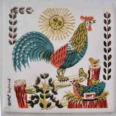 Matching tile: Good Morning 526; see “Country Print Tiles” entries.: Image: Worthpoint.com