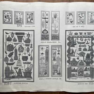 Country Tin 1728-2, bottom right corner.: From “Country Prints in Frames Designed by Robert Darr Wert”, p.3, c.1960. Image: PKM
