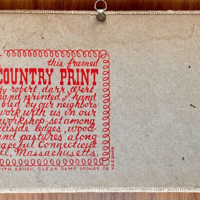 Back of wallboard with Country Prints imprint.