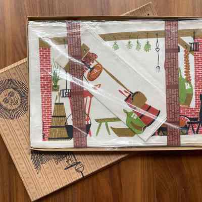 Another example of a sales sample with a different placemat set.: Collection of Sara Leeper.
