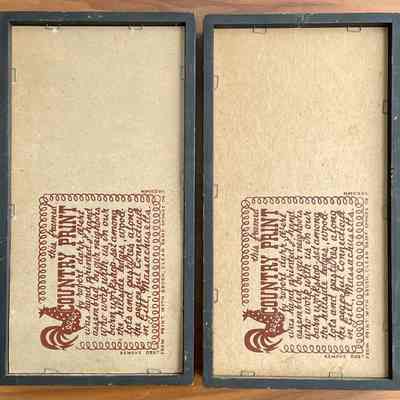 Back of framed prints with Country Prints imprint.