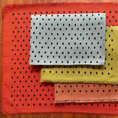 Placemat, Napkin: Dotted Solid Color Rectangular Napkins