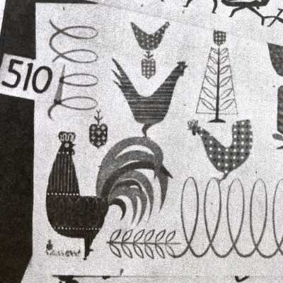 Placemat, Plasticote Mats: Chicken Patch 510, Blue or Red