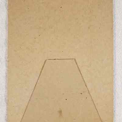 Back of display card with attached easel.