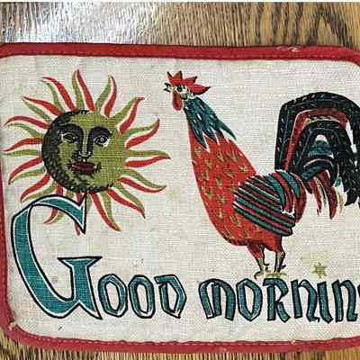 Matching Good Morning potholder.: Gill Historical Commission collection. Image: Michael J. Dawson
