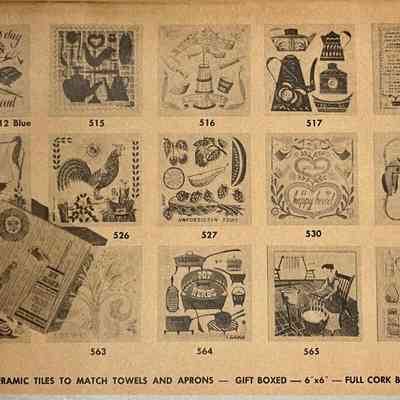 Happy Hearts 530 tile, center row, second from right.: From “Country Prints by Robert Darr Wert and Neighbors”, c.1963 and c.1966. Image: Michael J. Dawson.