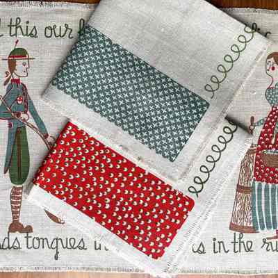 Placemat with two possible matching napkins.: Collection of Sara Leeper.