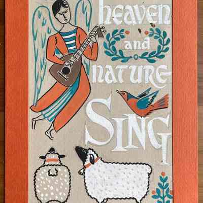 Artwork within die cut Strathmore notecard.