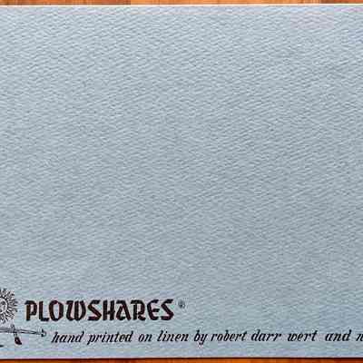 Card back with Plowshares imprint.